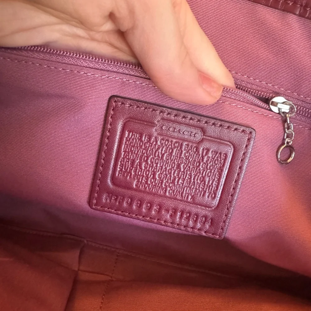 Coach Burgundy Hamilton Satchel Bag (Rare color!) - Picture 5 of 5